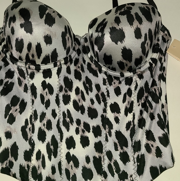 NWT 36D Victoria Secret Gray Leopard Bustier - Picture 6 of 12
